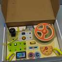 Montessori Toddler Toys - Baby Wooden Busy Board - Sensory Toys with Light Switch - Travel Toys for Educational Toddler Activities for Toddlers 1 2 3 4+ Year Old