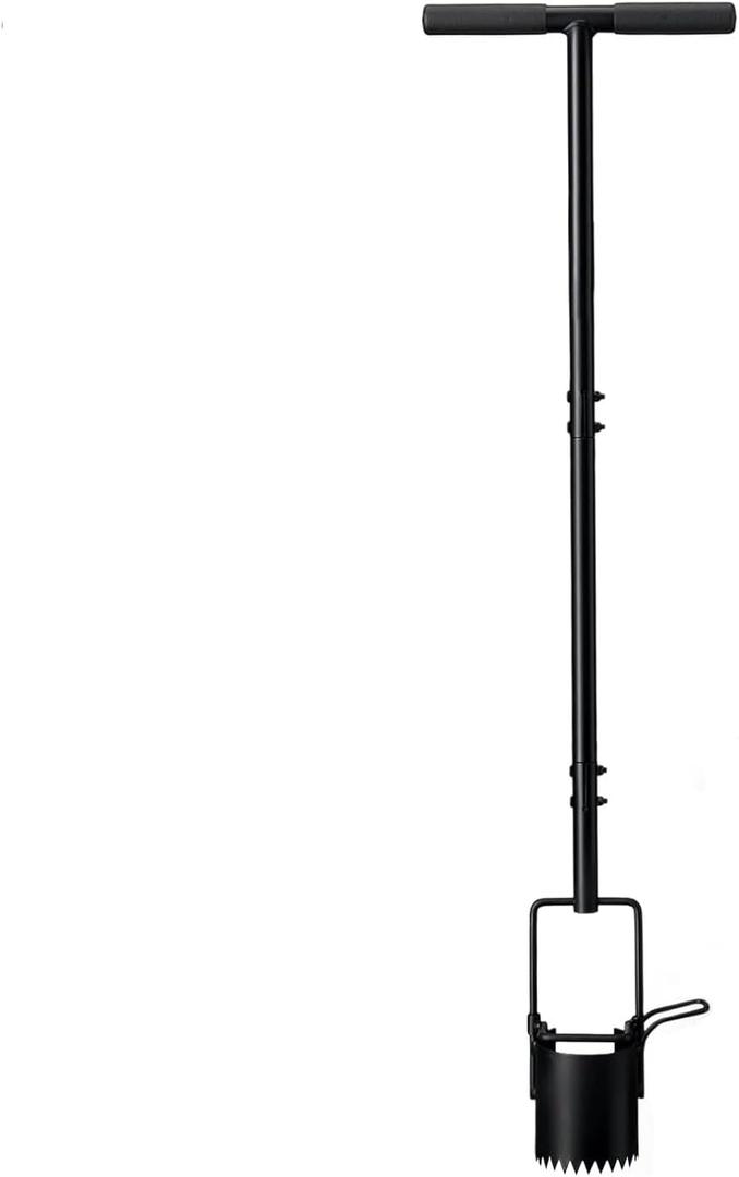 Lilyvane Sod Plugger Tool & Bulb Planter, Heavy Duty Grass Plugger with Sharp Serrated Steel, Sod Cutter for Garden Lawn, Planting Tulips, Zoysia Plugs, Flower Bulbs