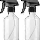 Arkeiliy 2-Pack Leakproof Spray Bottles (300ml/10oz) - Adjustable Nozzle for Fine Mist & Jet Stream | Premium Refillable Plastic Bottles for Hair Styling, Plant Misting, Cleaning Solutions (Clear)