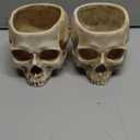 RMM Halloween Decoration Retro Human Skull Head Flower Pot Planter Bed Box Container Replica Home Bar Décor, Clear 2 PACKS