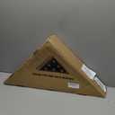 Flag Display Case for 5x9.5 ft American Veteran Burial Flag, Brown Wooden Frame Case Set, Triangle Solid Shadow Box with Wall Mount and Acrylic Front