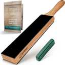 BeaverCraft Leather Strop for Knife Sharpening - Dual-Sided Knife Strop with Stropping Compound Kit - Honing Strop Block 14" for Woodcarving Tools, Chisel Knife Sharpening Kit Leather Sharpener LS6P1