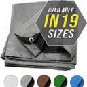 Trademark Supplies Tarp Cover Silver / Black Heavy Duty Thick Material, Waterproof, Great for Tarpaulin Canopy Tent, Boat, RV or Pool Cover!!! (6X8, .Silver-medium Weight Protection)
