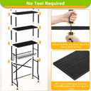 Mlinavn Over-The-Toilet Storage Rack, 4-Tier Bathroom Organizer Shelf Over Toilet with Adjustable Shelf and Basket, Freestanding Space Saver Bathroom Shelves Above Toilet for Room (Black)