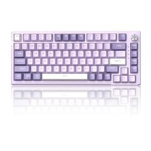 MageGee SKY81 75% Mechanical Gaming Keyboard, Gasket Hot Swappable Wired Custom Creamy Keyboard with 5-Layer Sound Dampening, Knob Control, RGB Backlit, NKRO for Win/Mac (Violet, Violet Switch)