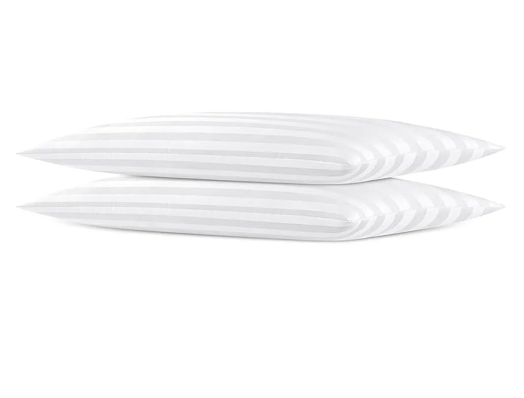 Thin Flat Soft Low Pillows Standard Size Set of 2, Down Alternative Filled Bed Pillows for Side Back and Stomach Sleepers 20x26