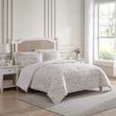 Laura Ashley - Twin Comforter Set, Luxuriously Soft Bedding with Matching Sham, Floral Home Decor (Morning Gloria Pink, Twin)
