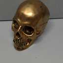 SEKKVY Resin Human Gold Skull Statues Halloween Decor Skeleton Outdoor Human Skull Model Golden Home Decoration (Non-Removable)