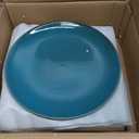 UNICASA Ceramic 10.25 Inch Dinner Plates Set, Porcelain Pasta Plate Set of 4, Reactive Glaze Serving Dishes for Steak, Salad, Pizza, Dishwasher & Microwave Safe (Teal)