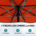 AreShark 10 FT Outdoor Patio Umbrella, Patio Table Umbrella with Push Button Tilt and Crank, Outdoor Patio Umbrellas with 8 Fiberglass Ribs, Patio Umbrellas for Market, Garden, Pool (Orange)