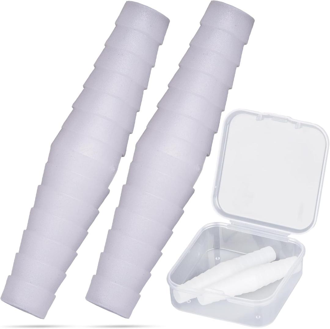 Enema Tube Hose Connector Adapter Polypropylene Step Fit for 7mm to 12mm Inner Diameter Tubes Leak-Proof Enema Kit Extension Joint, Hose Coupling Fitting, Replaceable Parts Pipe Extender, 2-Pack