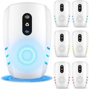 2026 Upgraded Ultrasonic Indoor Pest Repeller, 3-Mode Pest Control, 6 Pack | Electronic Plug-in Rodent & Insect Deterrent for Mouse, Rat, Roach, Ant, Spider and Mosquito in Home, Office, Garage