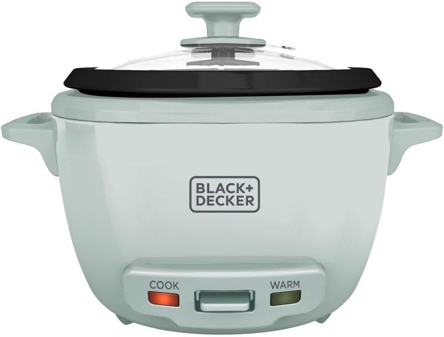 BLACK+DECKER 16-Cup Cooked (8 Cups Uncooked) Rice Cooker, Steaming Basket, Removable Nonstick Bowl, One-Touch Operation, Surf Spray