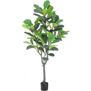 Tall Faux Fiddle Leaf Fig Tree, 6ft Potted Artificial Fig Tree with Realistic Texture for Indoor/Outdoor Decor Tall Faux Fiddle Leaf Fig Tree, 6ft Potted Artificial Fig Tree with Realistic Texture for Indoor/Outdoor Decor