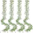 Serwalin 4Pcs 5.9 Ft Babys Breath Garland, 162 Branches White Artificial Baby Breath Flower Vines, Faux Plastics Garland Gypsophila Hanging Flower Vines for Wedding Arch Party Table Home Wall Decor