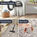 PURRUGS Vintage Farmhouse Boho Throw Rug 2x3 ft, Non-Slip Machine Washable Rug, Accent Oriental Area Rug for Entryway, Kitchen, Bedroom, Living Room and Dining Room, Taupe/Vanilla