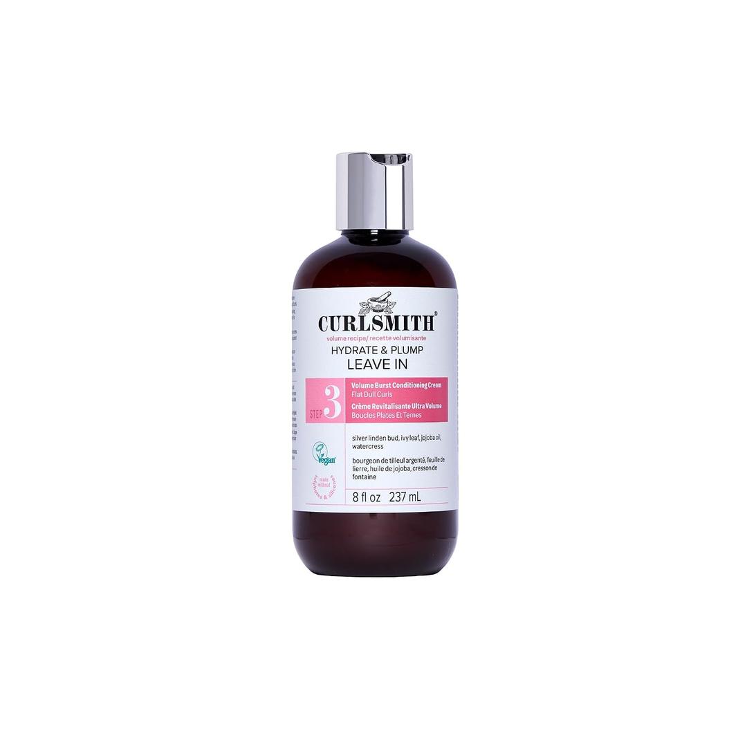 CURLSMITH Hydrate & Plump Leave In Conditioner for Curls, Lightweight Volumizing Conditioner For All Curl Types, Vegan & Cruelty-free (8 oz)