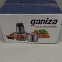 GANIZA Food Processors, Electric Food Chopper with Meat Grinder & Vegetable Chopper - 2 Bowls (8 Cup+8 Cup) with Powerful 450W Copper Motor - Includes 2 Sets of Bi-Level Blades for Fruits/Meat/Nuts (Black)