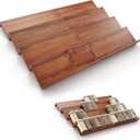 Tinamo Acacia Wooden Spice Rack Organizer for Cabinet - Spice Drawer Insert, Spice Organization for Cabinet, Seasoning Organizer, 4-Tier Spice Jar Rack for Drawer, Spice Holder Pack of 8 (64 Jars)