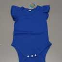 Magic Park Infant Girl Romper Baby Girls Solid Color Bodysuit Toddler Ruffle Jumpsuit Shirts Casual Tops Baptism Shirt (9-12 Months, Blue)