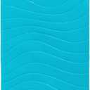 Boon B11192 RIPPLE Textured Non Slip Baby Bath Tub Mat with Hanging Hook and Drain Holes, Blue