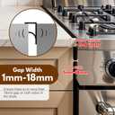 RECAPS Stainless Steel Extendable Stove Gap Covers Fliter 13.8"to 27.5"In, Stove Side Gap Covers for Kitchen, Heat Resistant Oven Crack Guard for Counter (2 PacksBlack