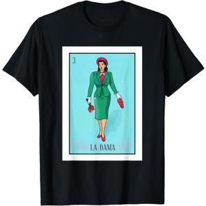 La Lady Lottery Gift La Donna Mexican Card Lottery T-Shirt (Small)