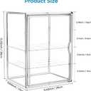 HBlife Baby Bottle Storage Organizer for Countertop Cabinet, 3 Tiers Adjustable Clear Acrylic Bottles Storage Station Case Box Container with 2 Removable Dividers and Magnetic Door, X-Large