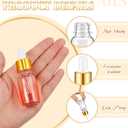 100 Pcs Mini Glass Oil Dropper Bottle Bulk, Clear Essential Small Empty Bottles Sample Containers Perfume Liquid Vials with Cap for Traveling (10 ml,Gold)