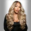 Ash Blonde Wig Human Hair 13x4 HD Lace Front Glueless Wigs for Women - Body Wave, Pre Plucked Hairline, Mini Knots, 250% Density