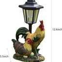JIALINXIA Solar Garden Outdoor Statues Rooster Hen Couple with Light, Outside Decorations Chicken Sculptures for Patio Yard Lawn Walkway Ornaments