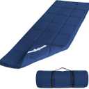 Cot Mattress Topper (Improved Thickness), Foam Quilted Pads for Camping, Soft Comfortable Sleeping Cot Mattress Pad Only, Camping Pad 75"x30" for Camp Cot/Rv Bunk/Narrow Twin Beds, Navy