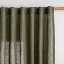 MYSKY HOME Curtains for Living Room 84 Inches Long Semi Sheer Light Filtering Privacy Drapes Linen Look Textured Boho Home Decor, Backdrop Curtain for Parties, 50" x 84", Olive Green, 2 Panels