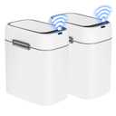 FDW 2.2 Gallon Bathroom Trash Can with Lid,Automatic Sensor Plastic Waste Bin Slim and Small Trash Can for Living Room,Bedroom,Office (Pack of Two)