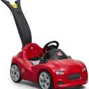 Step2 Whisper Ride Cruiser Kids Push Car, Ride On Toy, Stroller Substitute, Includes Seat Belt & Horn, Made of Durable Plastic, Max Weight 50 lbs., For Toddlers 18 Months - 4 Years Old, Red