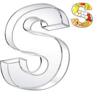 Uiifan 10'' Acrylic Letter Box Form Tray Display Fillable Letter Charcuterie Box Acrylic Candy Dish for Birthday Party Reusable Plates for Food, Not Include Lid(Clear,Letter S)