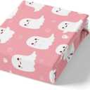 Feelyou Happy Halloween Bedding Set for Girls Boys Kids Twin Size Cute Cartoon Ghost Comforter Cover Set Room Decor Witchcraft Duvet Cover Pink Horror Theme Bedspread Cover 2Pcs, No Comforter