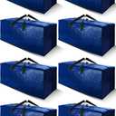 Cosy Family 8 Pack Heavy Duty Extra Large Moving Bags with Backpack Straps - Strong Handles & Zippers, Storage Totes For Space Saving, Fold Flat, Alternative to Moving Box (Set of 8, Blue)