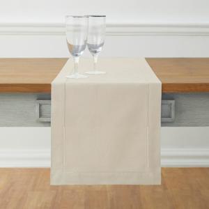 Solino Home Linen Table Runner 90 Inches Long - Cotton Linen Hemstitch Table Runner 14 x 90 Inch for Spring, Summer, Mothers Day