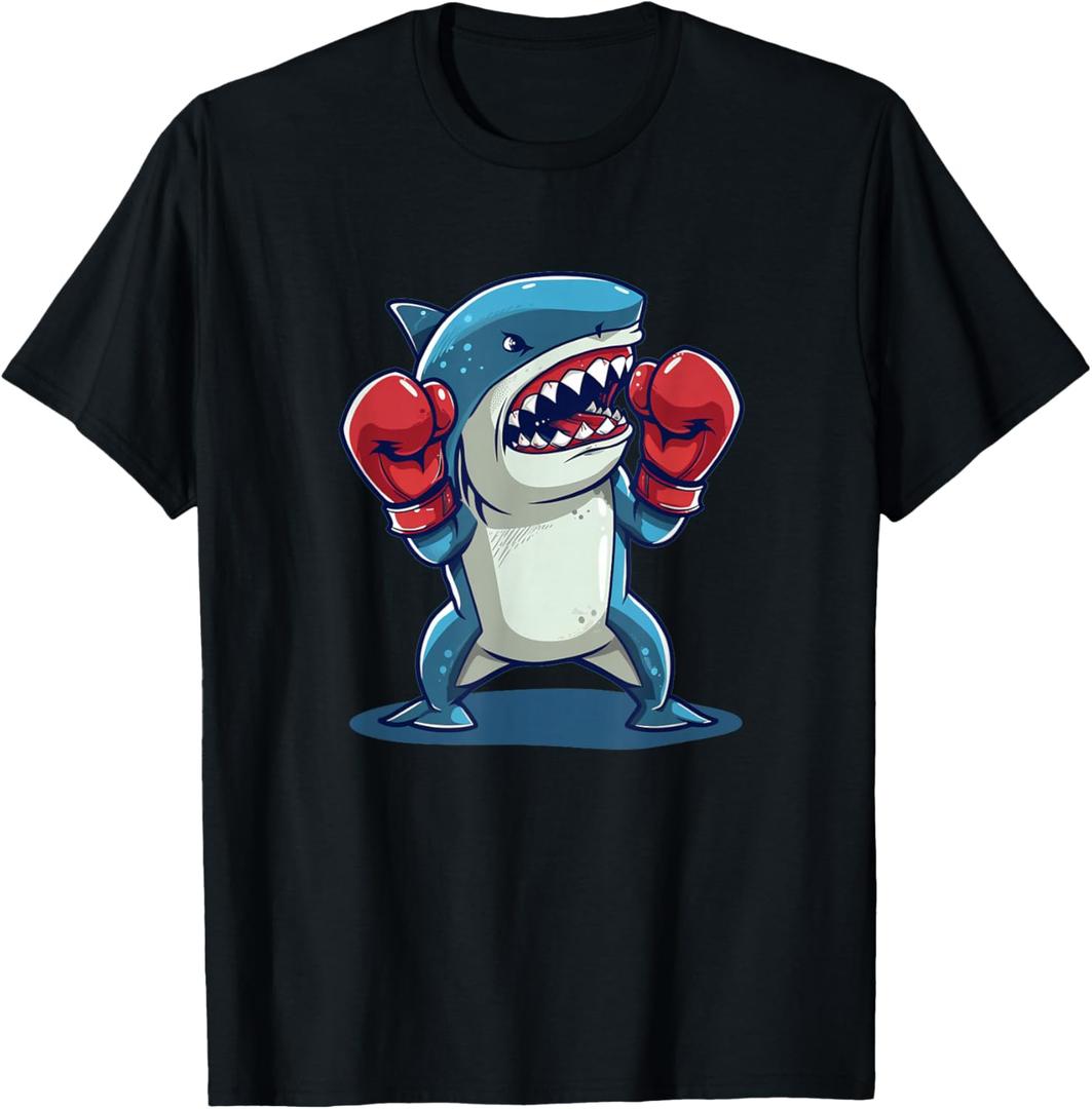 Funny kids boxing Shark Outfit with punching Gloves T-Shirt XS