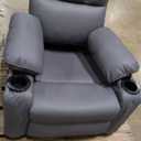 GarveeHome Recliner Chair, 360° Swivel Rocker Recliners with Heat & Massage, Soft Lazy Boy Recliner Chair with 2 Cup Holders and Side Pocket for Living Room Bedrooms and Nurseries -Grey