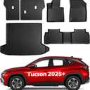 Floor Mats for Hyundai Tucson 2022-2025 All Weather Carpet Cargo Liners Anti Slip Carpet Pad Odorless Interior Accessories Trunk Cover Matt Durable TPE Backrest Protector Rubber Full Set