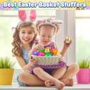 Jumlys 50 PCS 2.4" Plastic Easter Eggs, 42 PCS Empty Easter Eggs Bulk with 8 Golden Eggs, Fillable Eggs with Hinge, Perfect for Easter Hunt, Basket Stuffers Fillers and Easter Theme Party Favors
