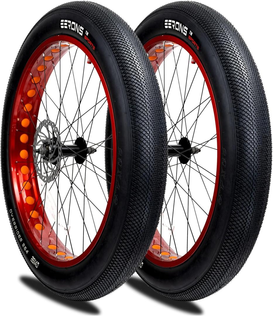 26x4 Fat Tire for Bicycle, 60 TPI, Zero-Rolling Resistance, Folded Replacement Compatible with E-Bikes and Tricycles. Puncture-Resistant Technology
