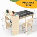 doowroodni Kids Art Table and Chair Set, Sturdy Beech Wood Study Desk for Childrens Drawing, Learning & Play - Multi-Functional Activity Table for Home,Toddler Desk with Storage and 1 Chair, 23 inches x 32.6 inches x 18 inches