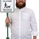 SmartSign 12 x 10 inch All Pets Must Be On A Leash - Please Clean Up After Your Pet Yard Sign with 3 foot Stake, 40 mil Laminated Rustproof Aluminum, Black and White, Set of 1