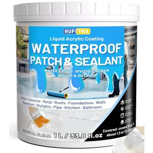Liquid Waterproof Sealant, Invisible Water Proof Agent, Anti-Leakage Repairing Transparent Waterproof Coating, Indoor and Outdoor Water-Based Waterproofing Glue 1L