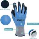 CYRUS 2 Pairs Nitrile Gardening Gloves for WomenMen, Thorn-Proof Garden Gloves,Work for Weeding, Digging, Pruning