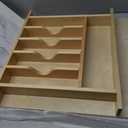 Clikuutory Natural Birch Wood Utensil Drawer Insert Organizer with 9 Compartments, Space-Saving Sturdy Drop-In Cutlery Divider Tray, Kitchen Cabinet Storage for Silverware, Spoons, Forks and Knives
