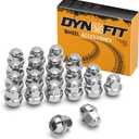 Dynofit 12mmx1.5 Stock Lug Nuts For Escape 2001-2019/Focus 2012-2018/Fusion 2006-2019, One-Piece Style OEM Wheel Nuts Replace for Factory Nut Compatible with Ford Lincoln MKC MKZ, Work on AL/Steel Rim (Silver)